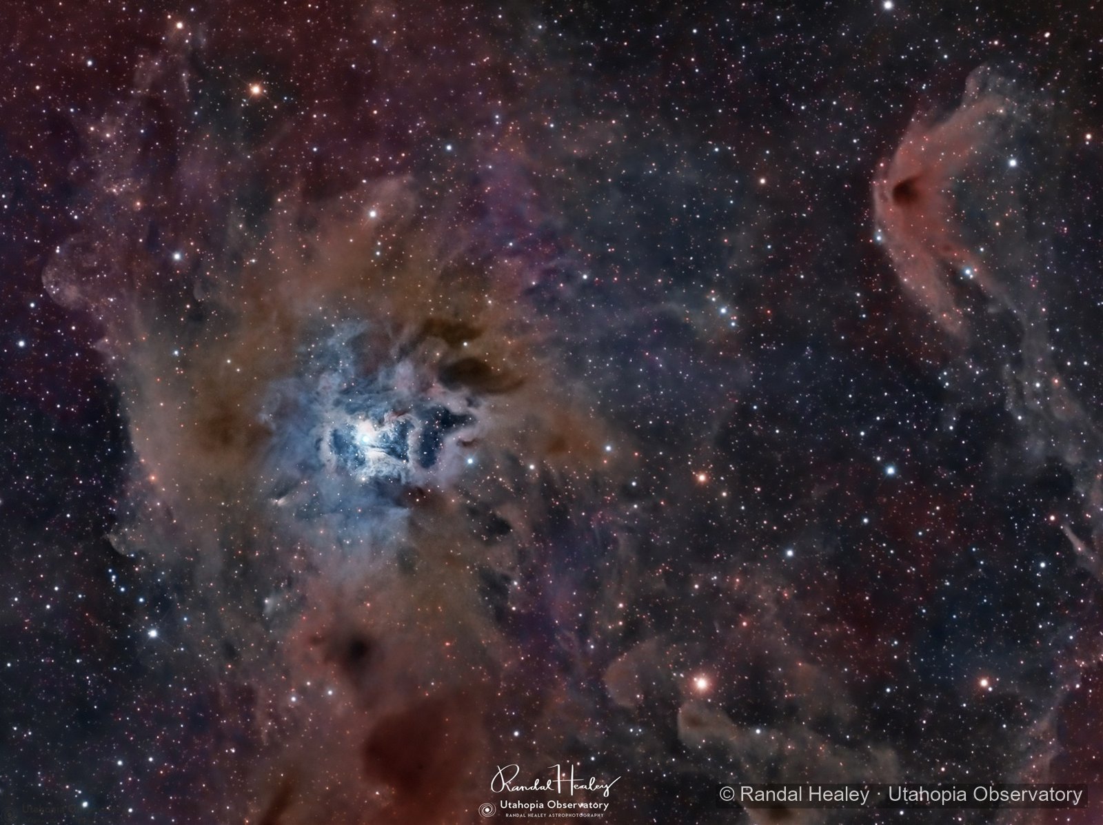 The Iris Nebula, original astrophotography by Randal Healey